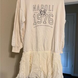 Anthropologie Cream Long Sleeve Dress